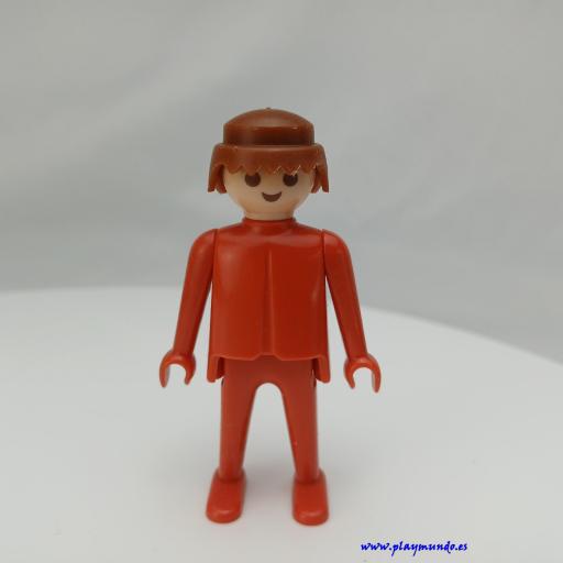 PLAYMOBIL MUÑECO CLICK ROJO CASTAÑO , MANOS FIJAS [0]