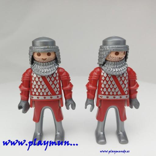 PLAYMOBIL DOS GUERREROS CABALLEROS MEDIEVALES MOD026