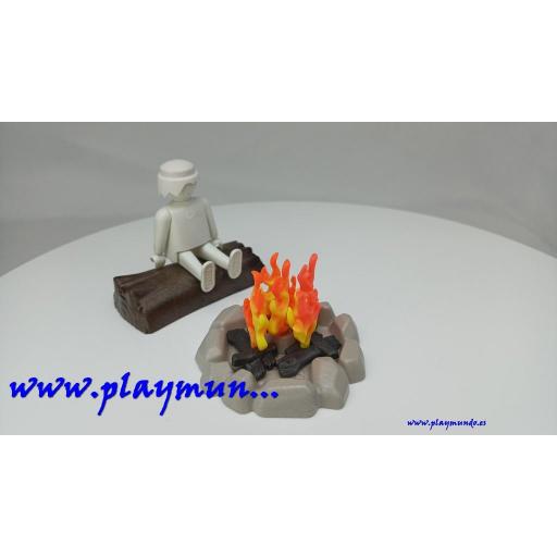 PLAYMOBIL FUEGO HOGUERA CON TRONCO