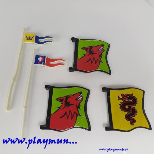 PLAYMOBIL BANDERAS MEDIEVALES (CON DEFECTO)