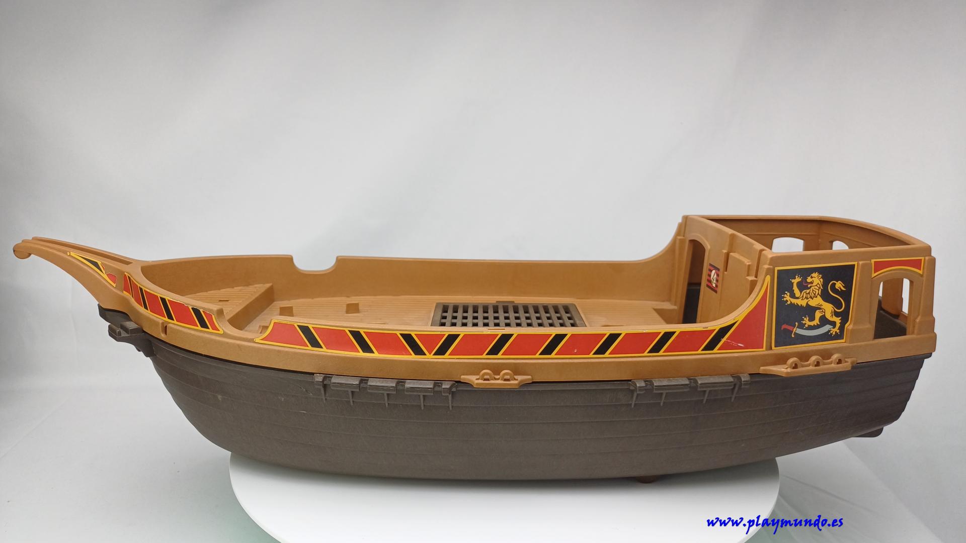 PLAYMOBIL CASCO Y CUBIERTA DEL BARCO 3750