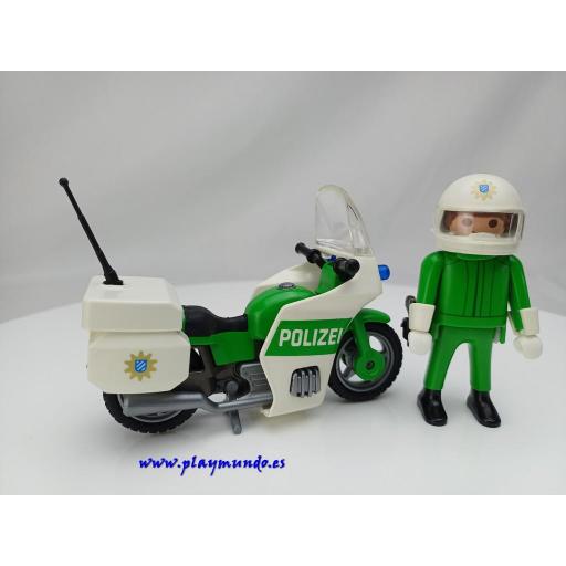PLAYMOBIL 3983 POLICIA CON MOTO ALEMANA POLIZEI  (AÑO 1998 -2008) [1]