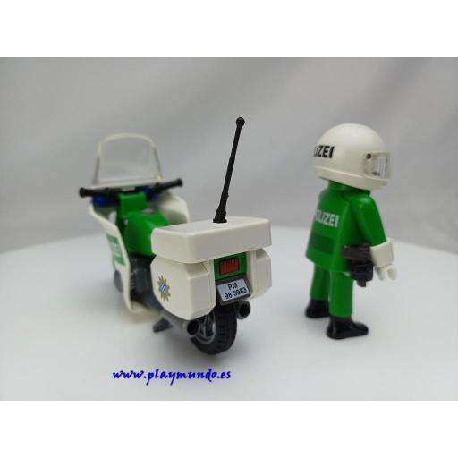 PLAYMOBIL 3983 POLICIA CON MOTO ALEMANA POLIZEI  (AÑO 1998 -2008) [2]