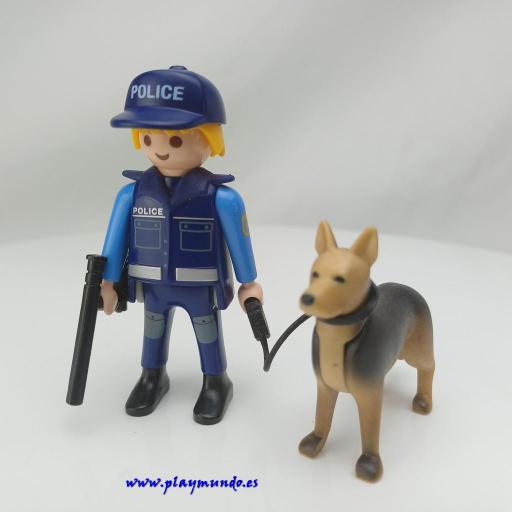 PLAYMOBIL MUÑECO CLICK POLICIA CON PERRO [0]