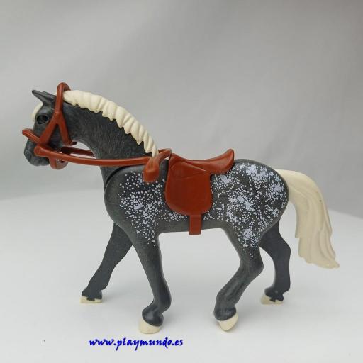 ​PLAYMOBIL CABALLO  GRIS MANCHAS BLANCAS mod405 [0]