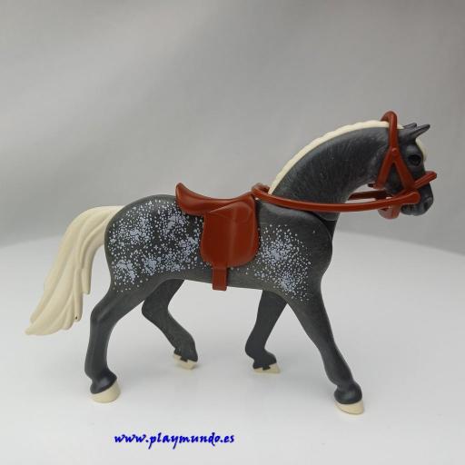 ​PLAYMOBIL CABALLO  GRIS MANCHAS BLANCAS mod405 [1]