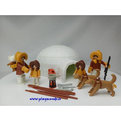 PLAYMOBIL 3465 ESQUIMALES CON IGLU (AÑO 1985 - 1990)