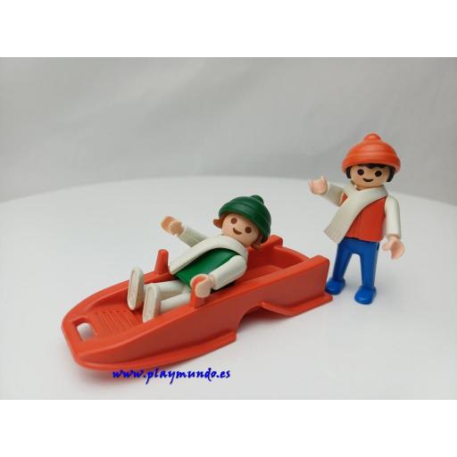PLAYMOBIL 3327 NIÑOS CON TRINEO (AÑO 1984 - 1989)