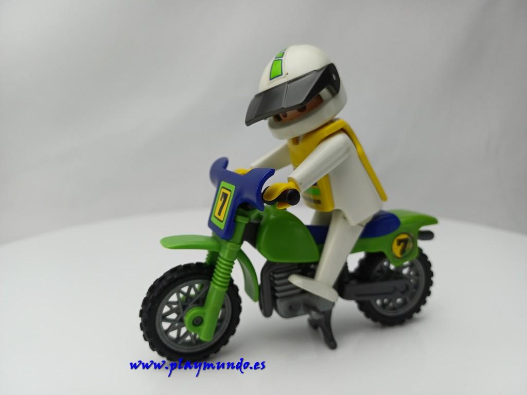 PLAYMOBIL 3301 MOTOCROSS MOTORISTA CON MOTO (AÑO 1987)