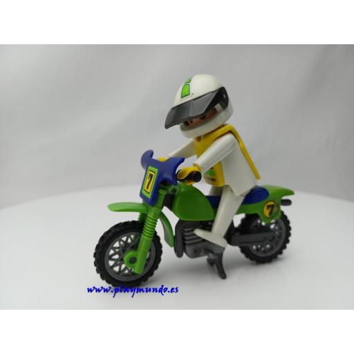 PLAYMOBIL 3301 MOTOCROSS MOTORISTA CON MOTO (AÑO 1987) [0]