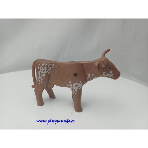 ​PLAYMOBIL VACA  CUERNOS LARGOS (CUERNO ROTO) [0]