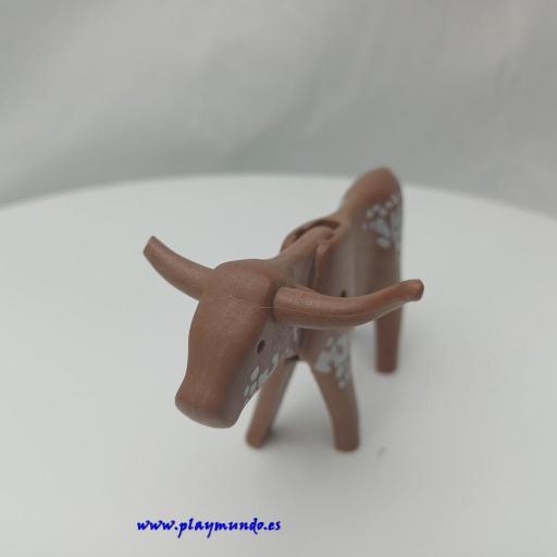 ​PLAYMOBIL VACA  CUERNOS LARGOS (CUERNO ROTO) [3]