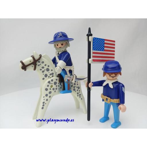 PLAYMOBIL 3306 GENERAL Y SOLDADO NORDISTAS (AÑO 1987 - 1992)