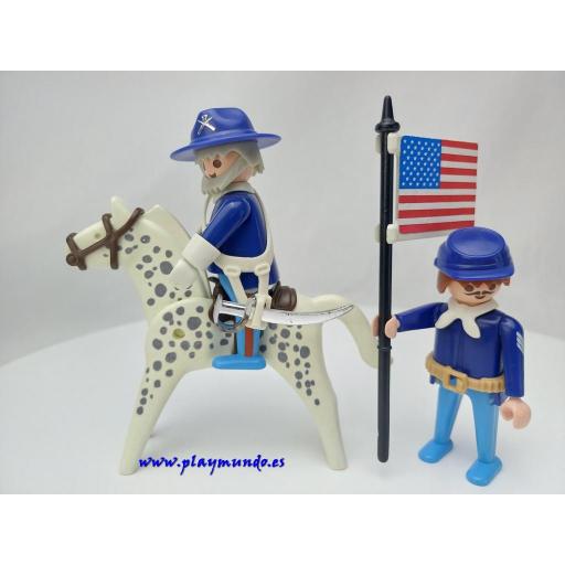 PLAYMOBIL 3306 GENERAL Y SOLDADO NORDISTAS (AÑO 1987 - 1992) [1]