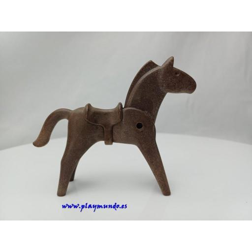 ​PLAYMOBIL CABALLO CLASICO MARRON OSCURO montura integrada fija MOD049a