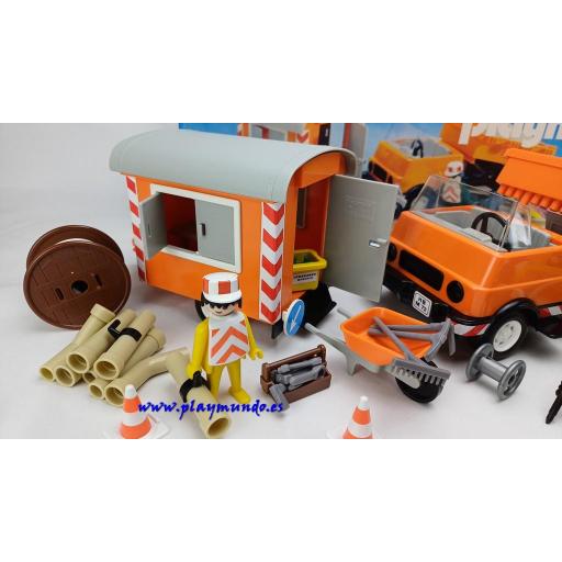 PLAYMOBIL 3474 TRABAJADORES CON CAMION Y REMOLQUE (AÑO 1983) [1]