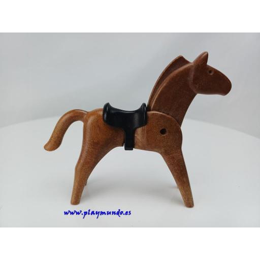 ​PLAYMOBIL CABALLO CLASICO MARRON OSCURO CON MONTURA  MOD048B