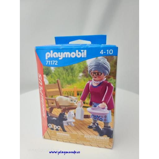 PLAYMOBIL 71172 SPECIAL ABUELA CON GATOS (caja abollada)