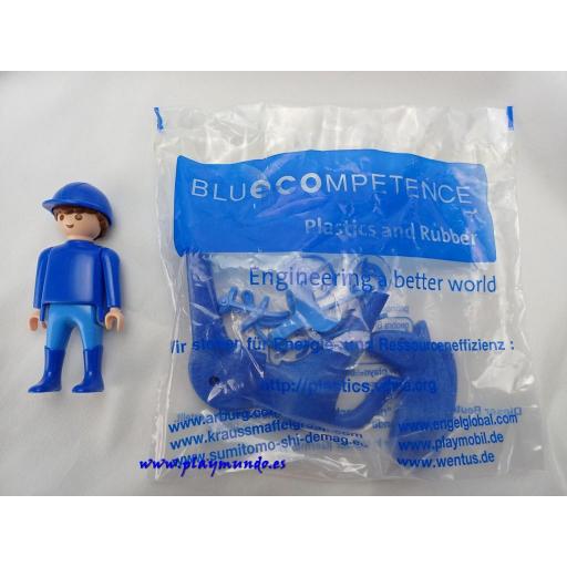 PLAYMOBIL CABALLO CLASICO AZUL y JINETE  FERIA INTERNACIONAL DEL PLASTICO DE Düsseldorf  (AÑO 2013 -2014) [0]