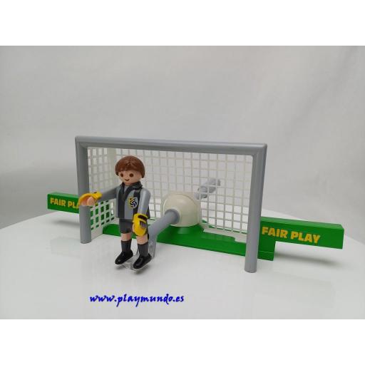 PLAYMOBIL PORTERIA CON PORTERO MUÑECO CLICK  MOD240