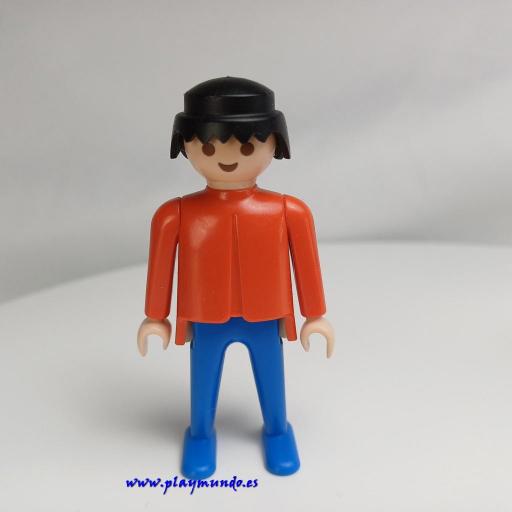 PLAYMOBIL MUÑECO CLICK ROJO AZUL MORENO