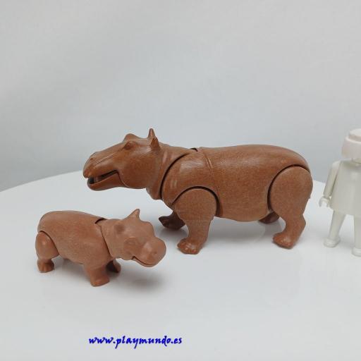 PLAYMOBIL HIPOPOTAMO CON CRIA ANIMALES