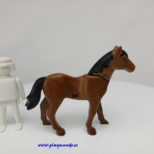 PLAYMOBIL CABALLO MARRON MANCHA BLANCA FRENTE mod0686 [0]