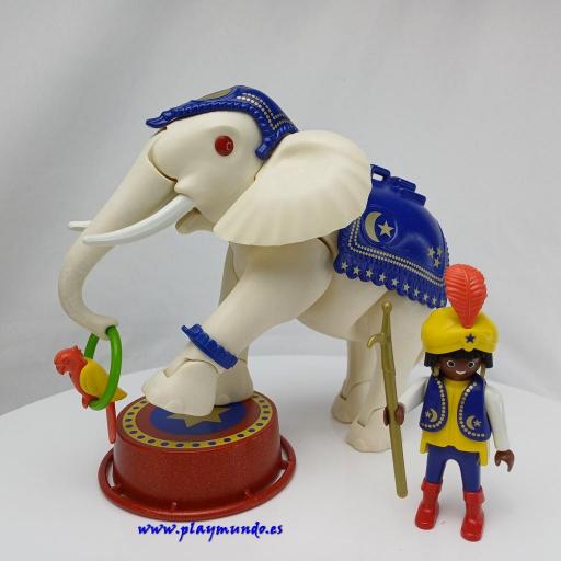 ​PLAYMOBIL 3809 ELEFANTE BLANCO DEL CIRCO CON DOMADOR (AÑO 1995) [0]