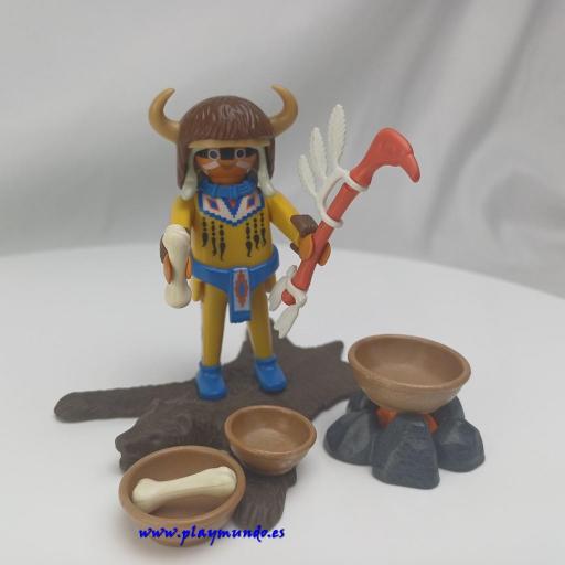 PLAYMOBIL 3877 CHAMAN BRUJO INDIO OESTE WESTERN