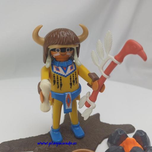 PLAYMOBIL 3877 CHAMAN BRUJO INDIO OESTE WESTERN [2]