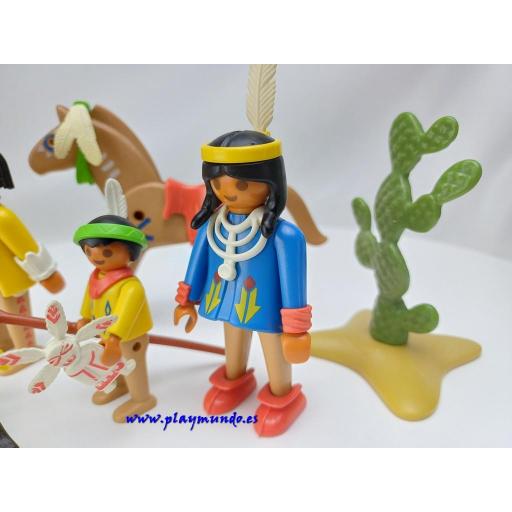 PLAYMOBIL 3396  OESTE WESTERN FAMILIA INDIA  (AÑO 1990) [2]