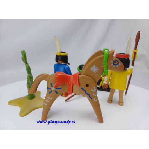 PLAYMOBIL 3396  OESTE WESTERN FAMILIA INDIA  (AÑO 1990) [4]