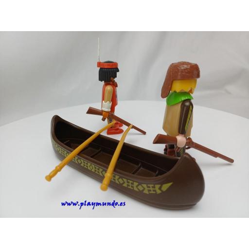PLAYMOBIL 3397 INDIO CON TRAMPERO Y CANOA (AÑO 1991 - 1995) [1]