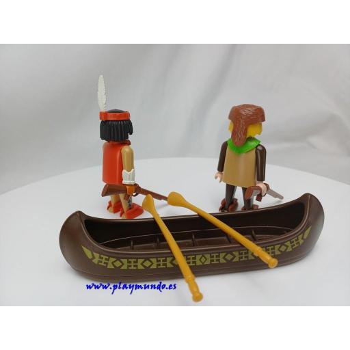 PLAYMOBIL 3397 INDIO CON TRAMPERO Y CANOA (AÑO 1991 - 1995) [2]