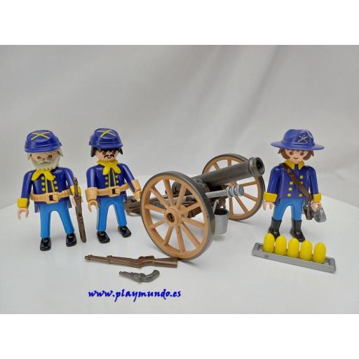 ​PLAYMOBIL 3812 OESTE WESTERN SOLDADOS NORTEÑOS ARTILLERIA  (AÑO 1996) [0]