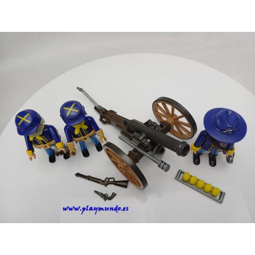 ​PLAYMOBIL 3812 OESTE WESTERN SOLDADOS NORTEÑOS ARTILLERIA  (AÑO 1996) [1]