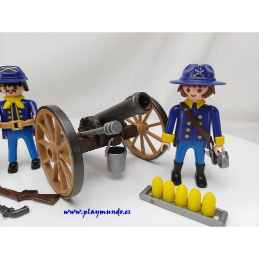 ​PLAYMOBIL 3812 OESTE WESTERN SOLDADOS NORTEÑOS ARTILLERIA  (AÑO 1996) [3]