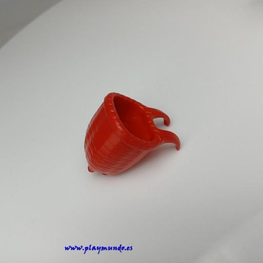 PLAYMOBIL CESTO CESTA ROJA PARA LLEVAR AL CUELLO MEDIEVAL PIRATA  [3]