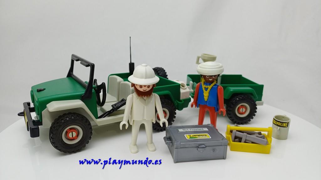 PLAYMOBIL 3532 JEEP CON REMOLQUE AVENTURA SAFARI (1981 -1988)