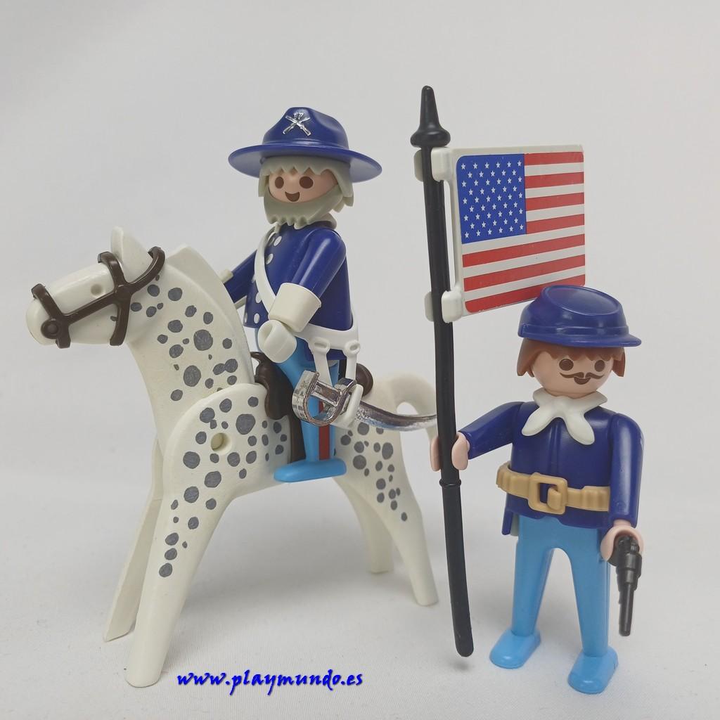 PLAYMOBIL 3306 GENERAL Y SOLDADO NORDISTAS (AÑO 1987 - 1992)