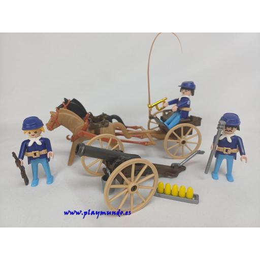 ​PLAYMOBIL 3729 OESTE WESTERN SOLDADOS NORTEÑOS ARTILLERIA  (AÑO 1988-1994)