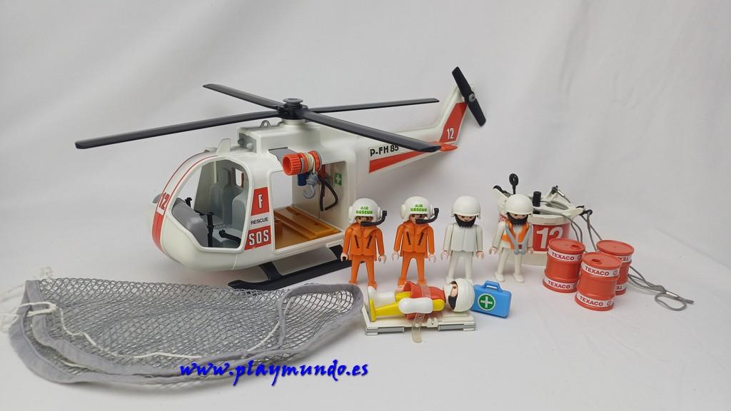 PLAYMOBIL 3789 HELICOPTERO DE RESCATE (AÑO 1987 - 1995)