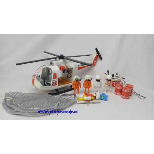 PLAYMOBIL 3789 HELICOPTERO DE RESCATE (AÑO 1987 - 1995)