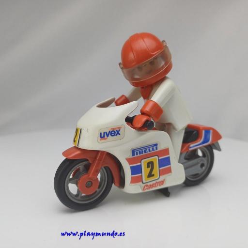 PLAYMOBIL 3303 MOTO DE CARRERAS (AÑO 1988-1993)