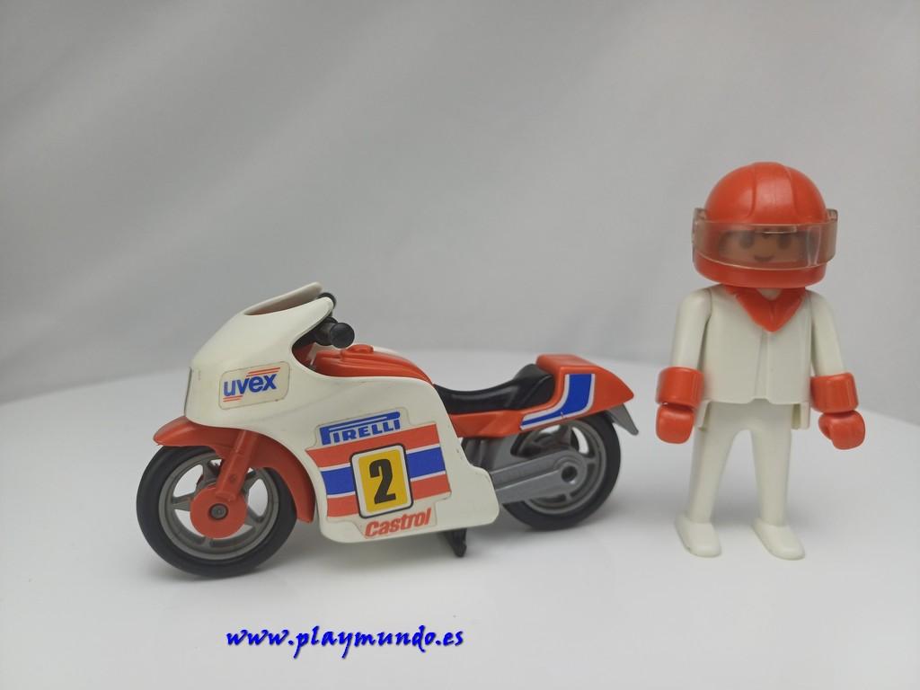 PLAYMOBIL 3303 MOTO DE CARRERAS (AÑO 1988-1993)