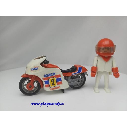 PLAYMOBIL 3303 MOTO DE CARRERAS (AÑO 1988-1993) [0]