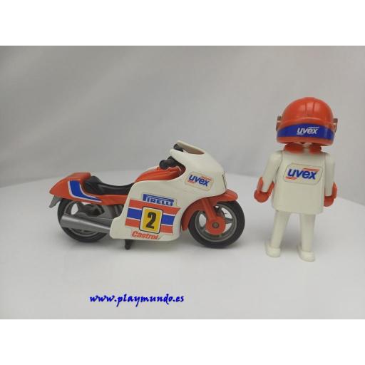 PLAYMOBIL 3303 MOTO DE CARRERAS (AÑO 1988-1993) [3]
