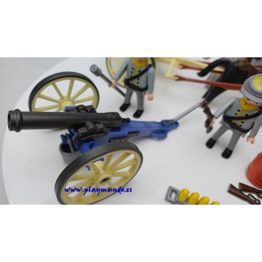 PLAYMOBIL 3784 ARTILLERIA SUDISTA CONFEDERADOS SOLDADOS OESTE WESTERN (AÑO 1999) [5]