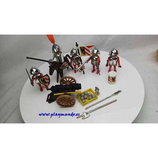 PLAYMOBIL 3482 CABALLEROS MEDIEVALES CON CAÑON (AÑO 1981-1993) [1]