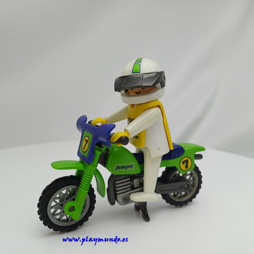 PLAYMOBIL 3301 MOTOCROSS MOTORISTA CON MOTO (AÑO 1987)